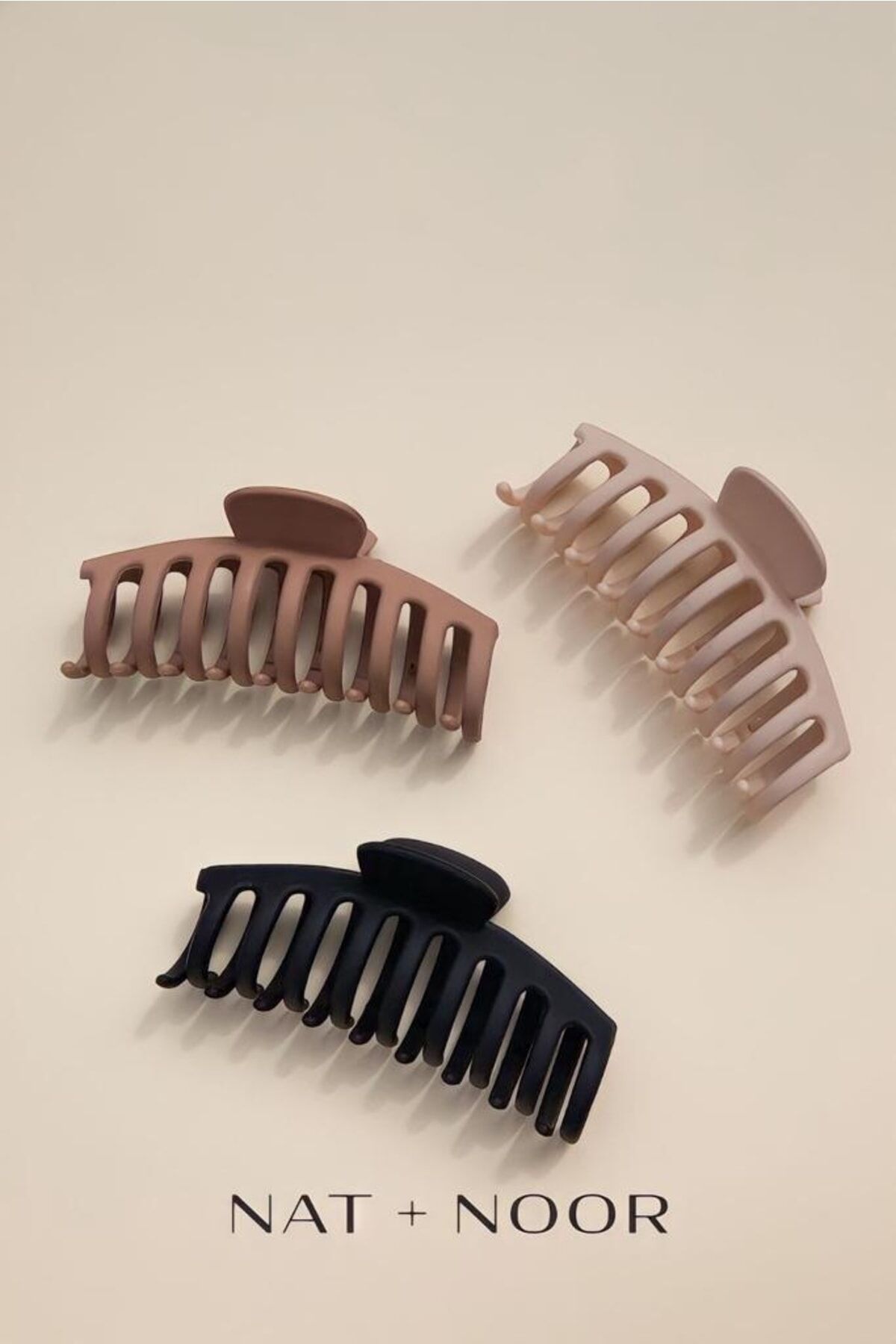 Kadın 3’lü Kahve Tonları Büyük Xl Mandal Toka Seti