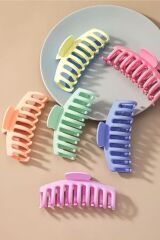 Kadın 6'lı Pastel Renkler Büyük Xl Mandal Toka Seti