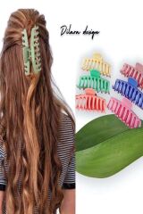 Kadın 6'lı Pastel Renkler Büyük Xl Mandal Toka Seti