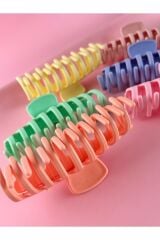 Kadın 6'lı Pastel Renkler Büyük Xl Mandal Toka Seti